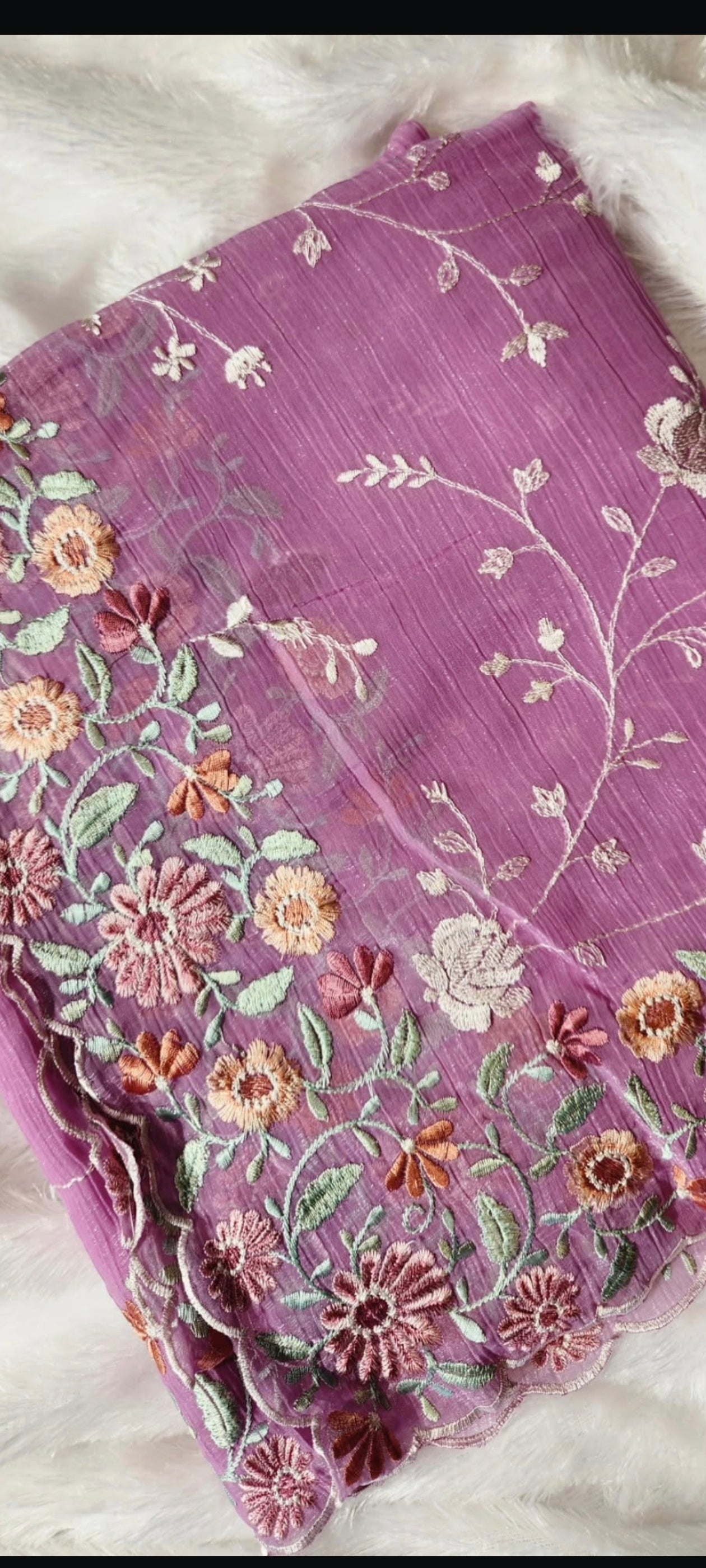 Organza chiffon saree