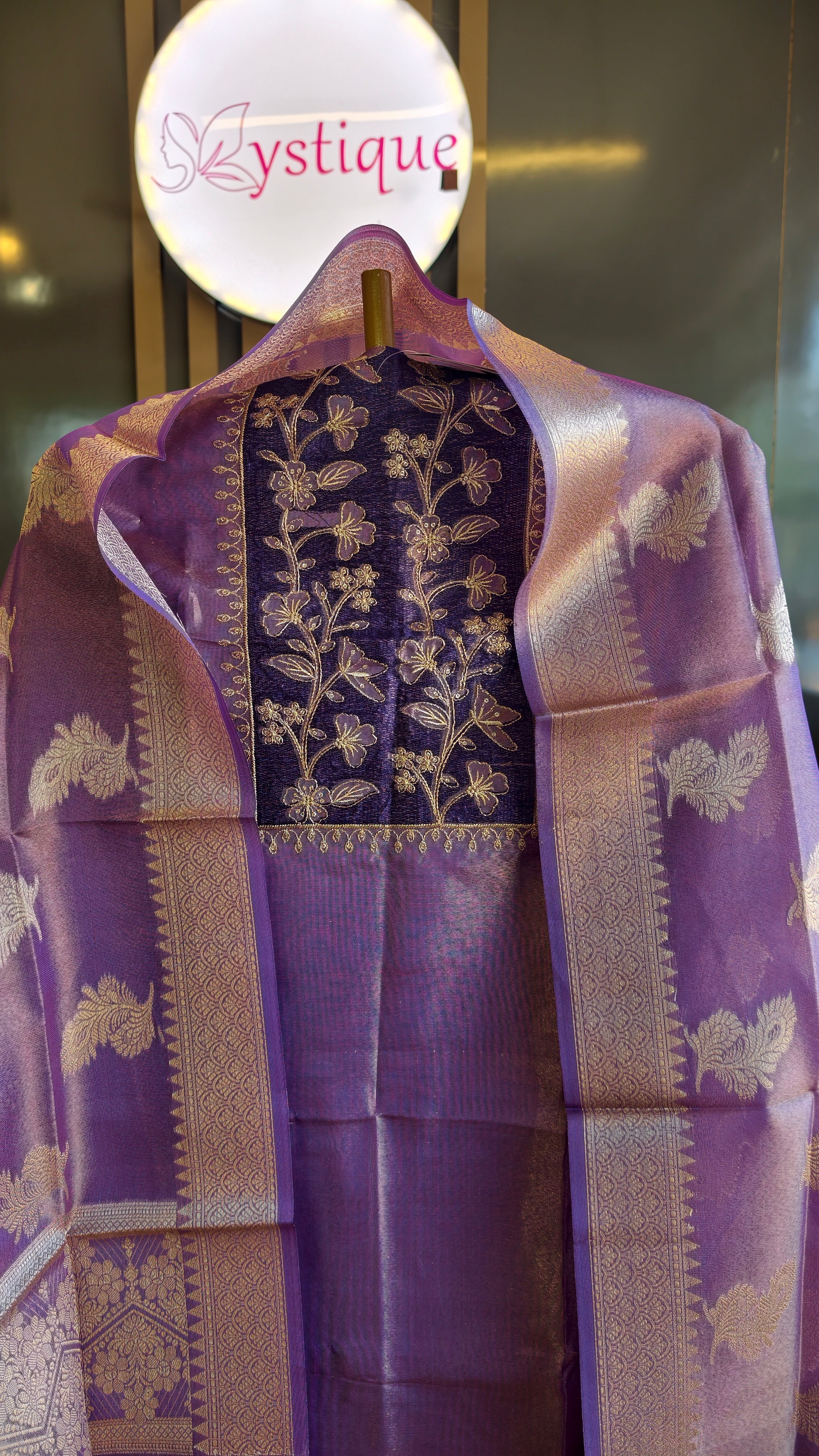 Brocade silk churidar Fabric