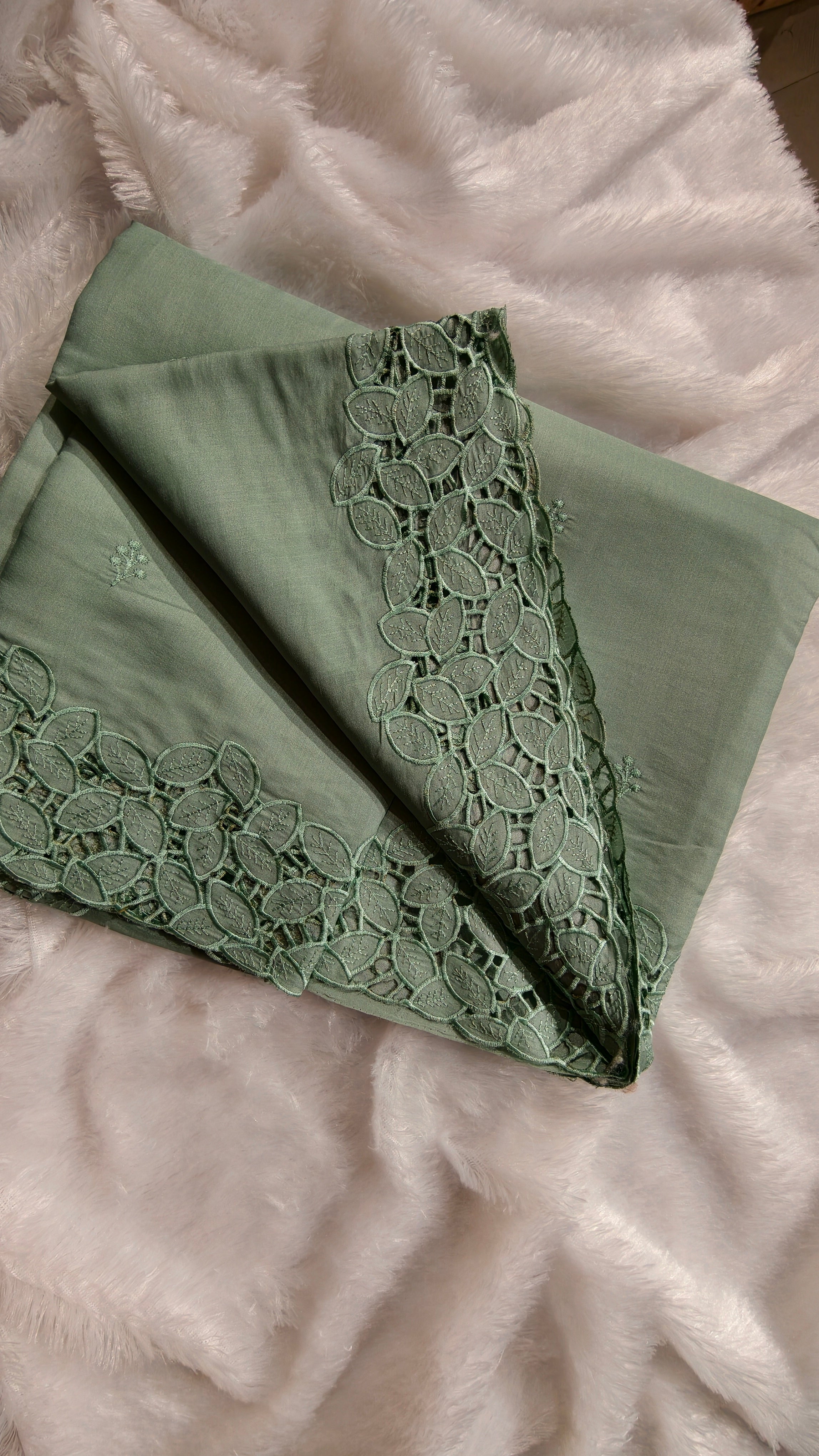 Cutwork Tasarsilk embroidery saree