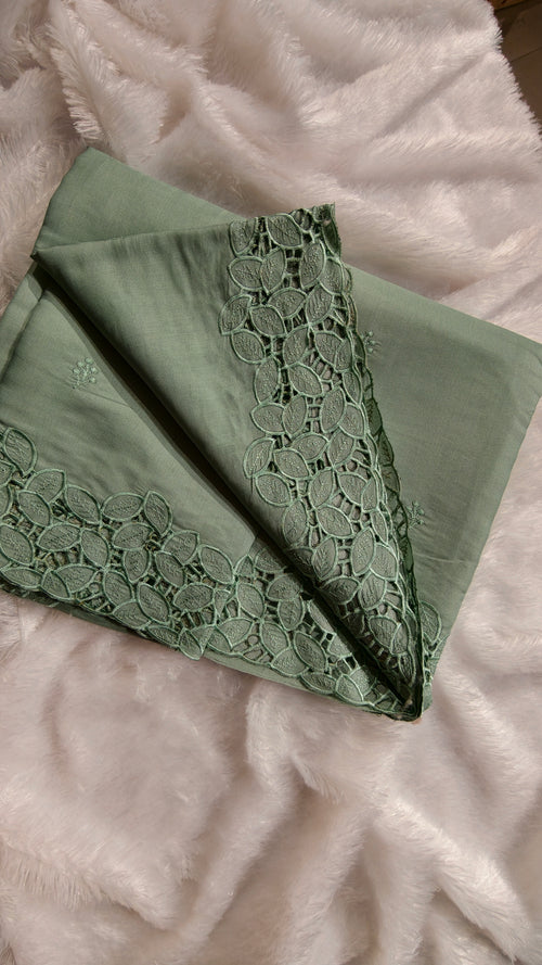 Cutwork Tasarsilk embroidery saree