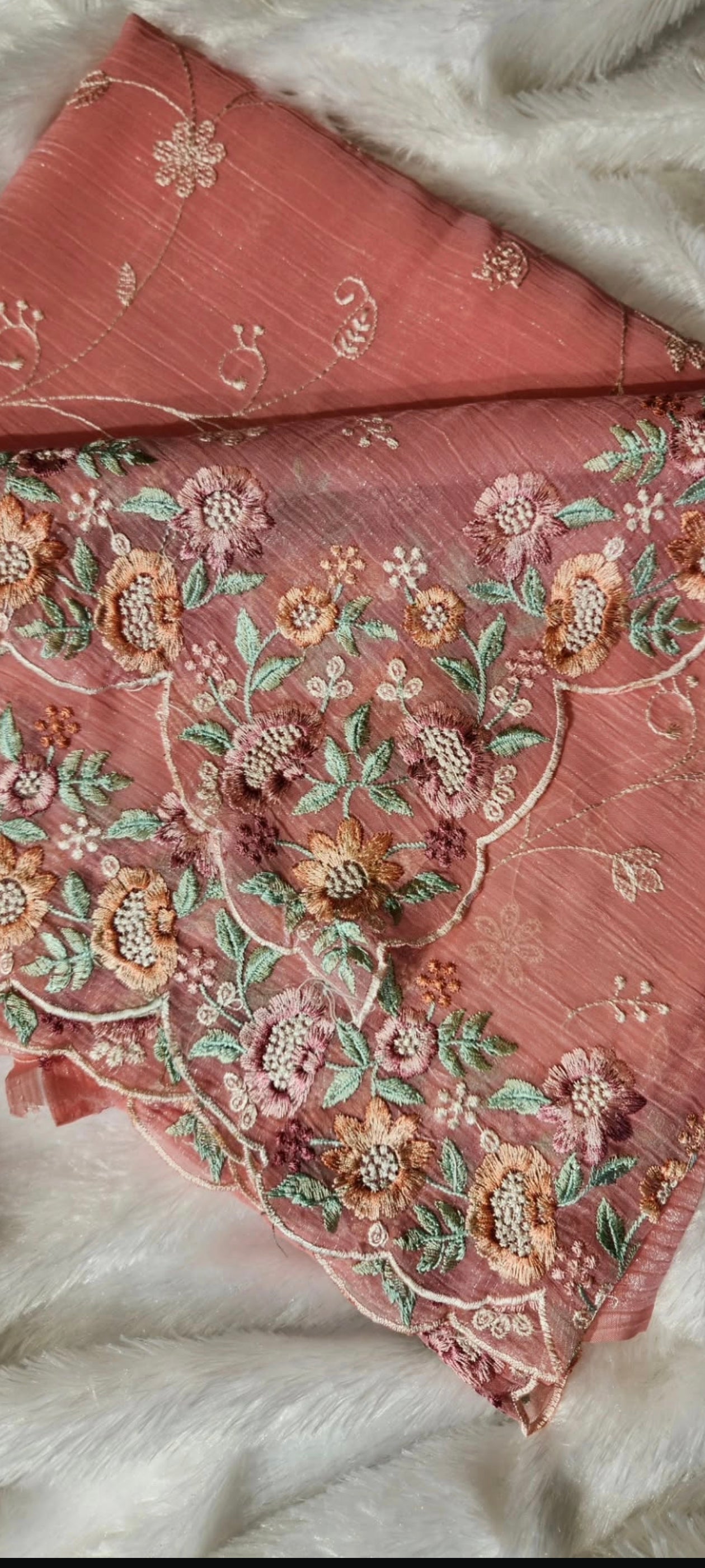 Organza chiffon saree