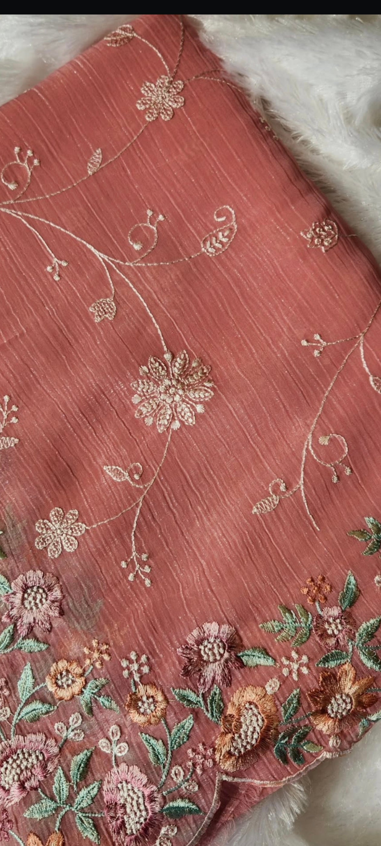 Organza chiffon saree