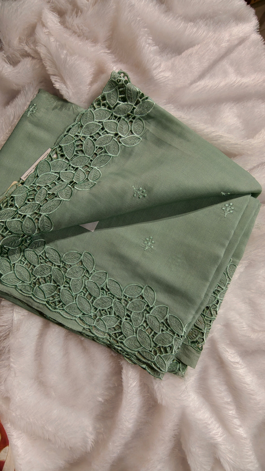 Cutwork Tasarsilk embroidery saree