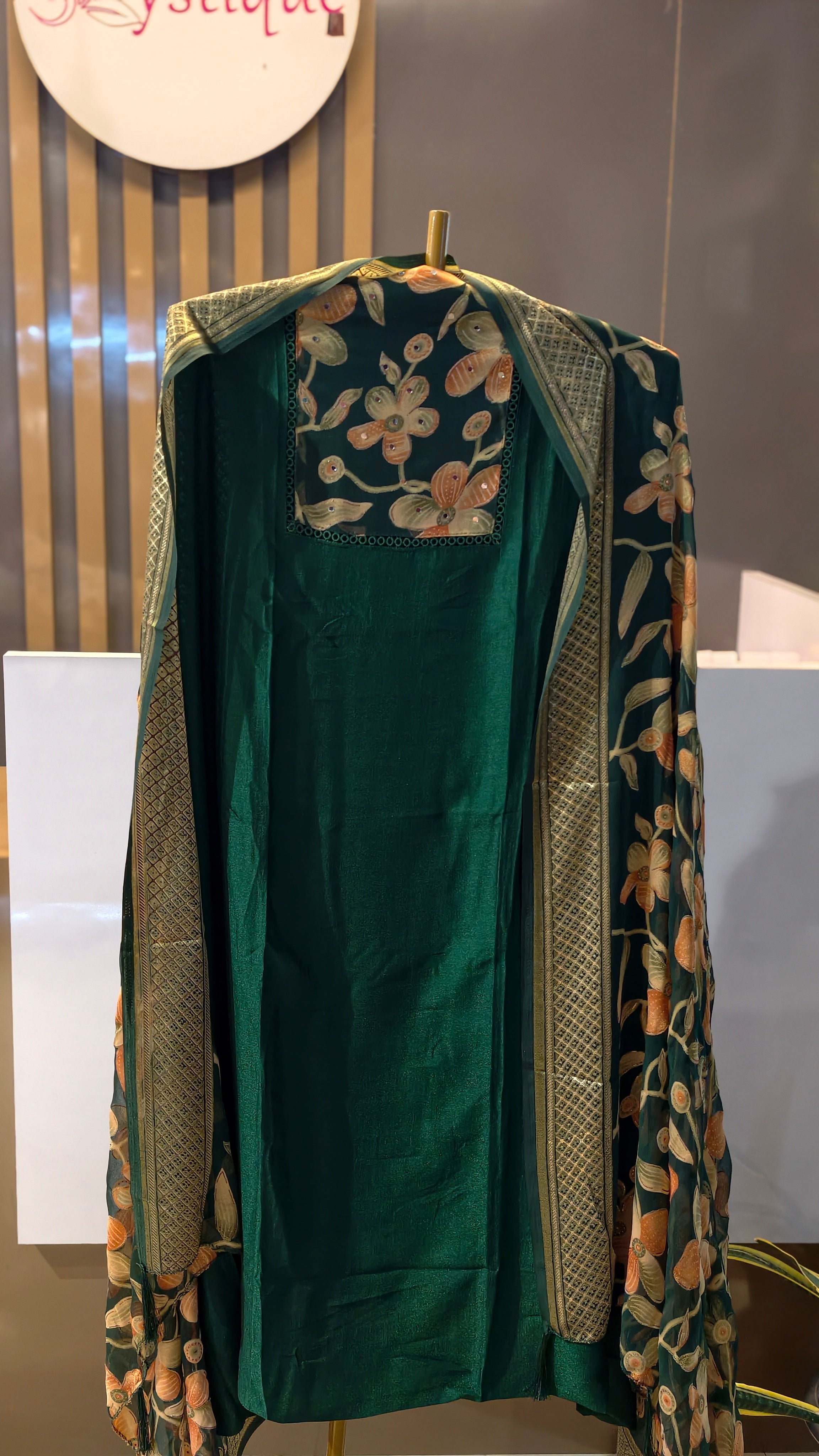 Vichitra silk churidar fabric