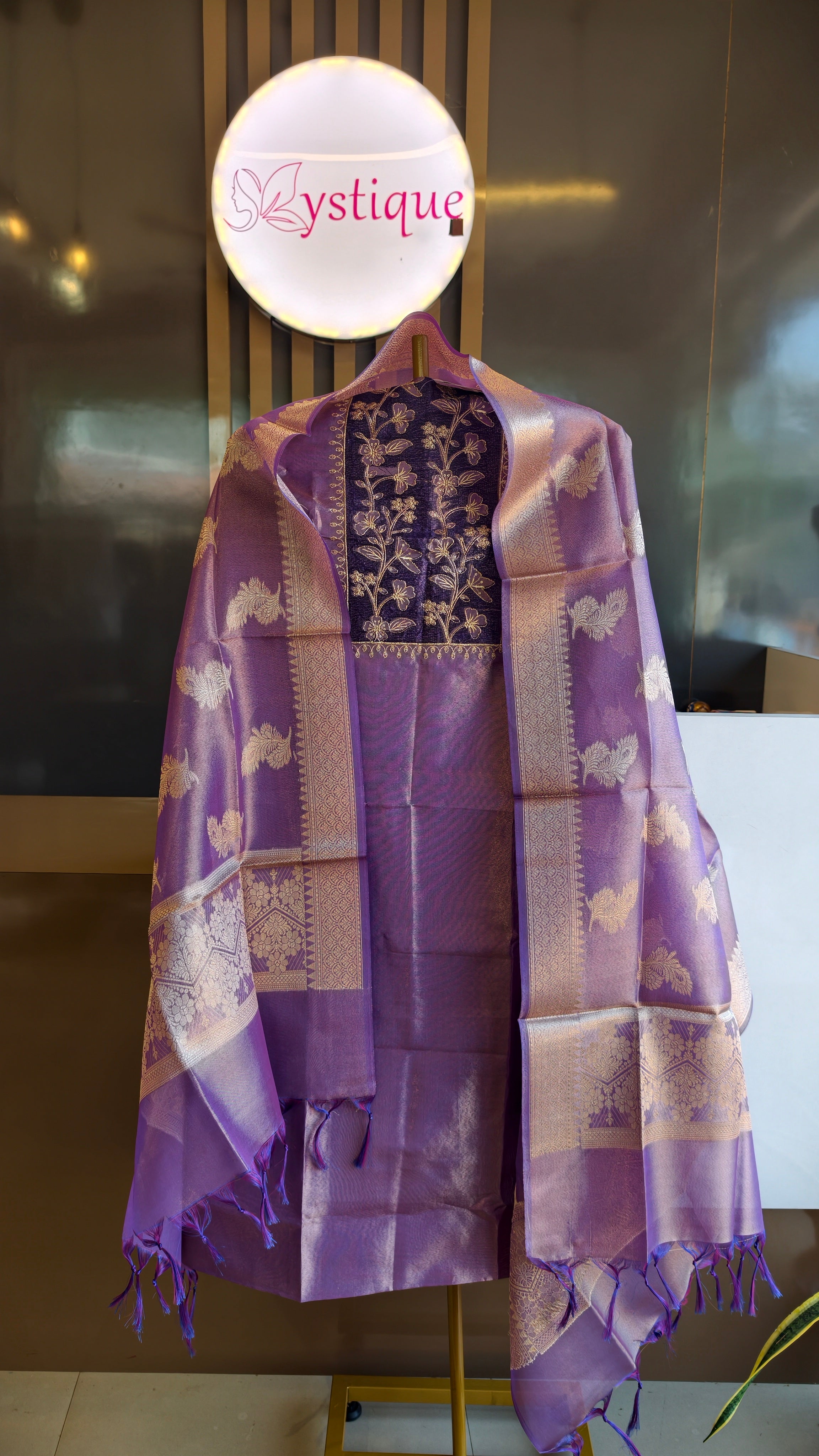 Brocade silk churidar Fabric