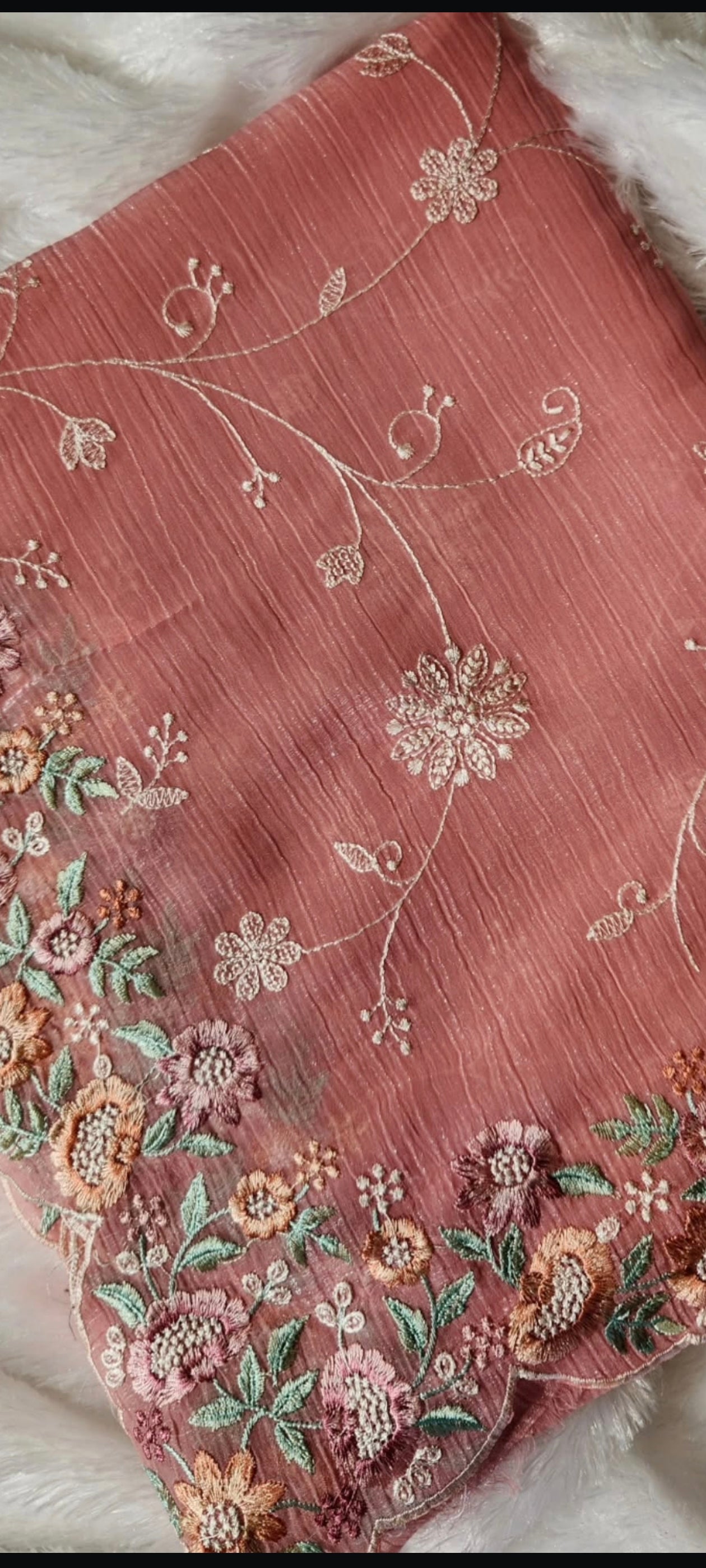 Organza chiffon saree