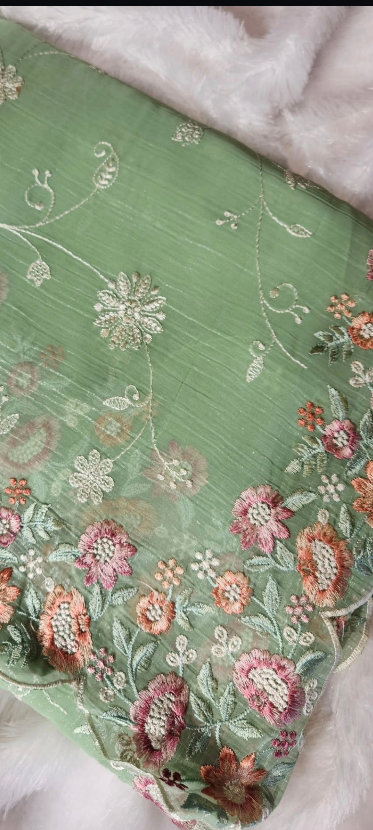 Organza chiffon saree