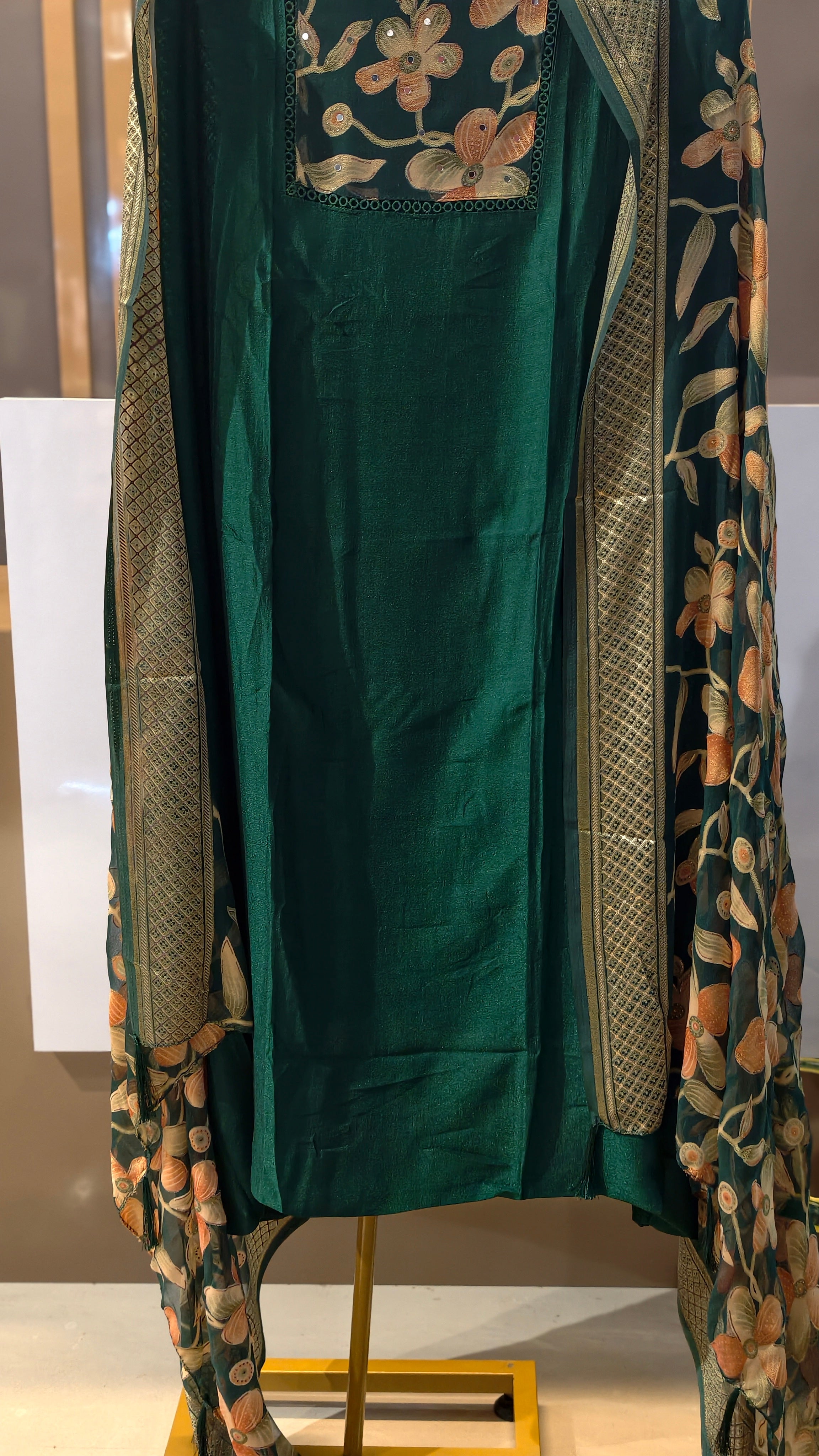 Vichitra silk churidar fabric
