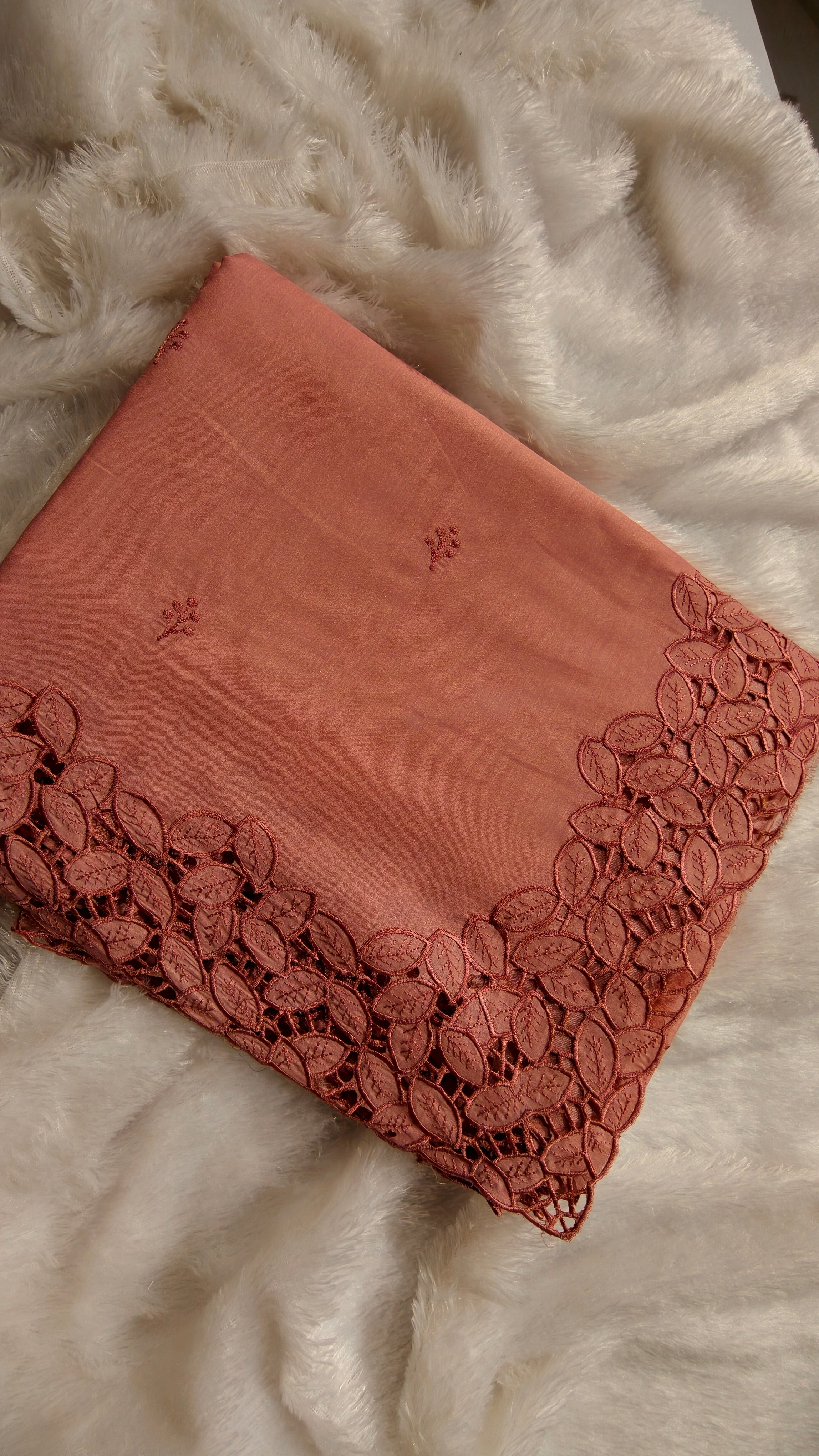 Cutwork tasarsilk embroidery saree