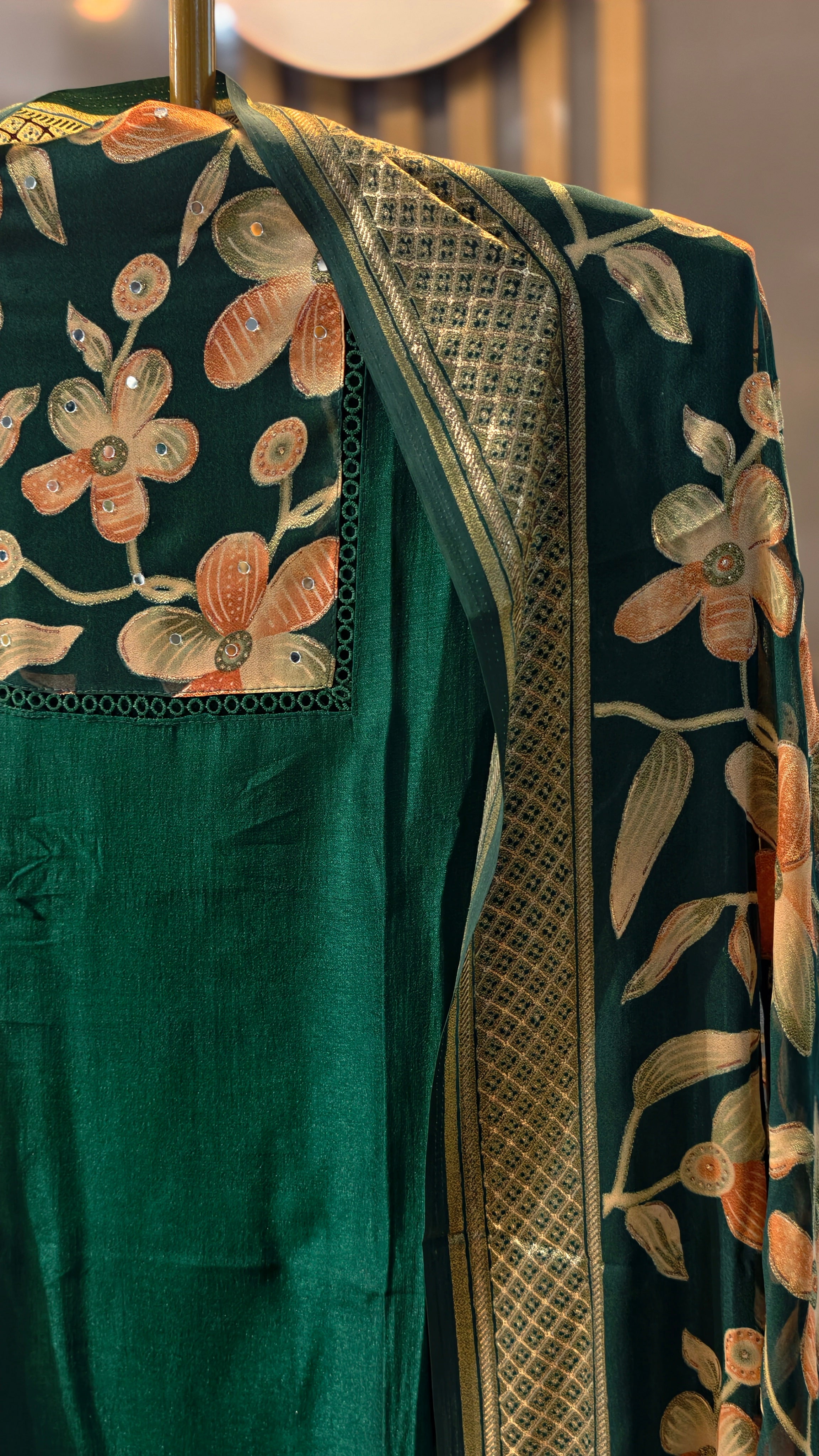 Vichitra silk churidar fabric